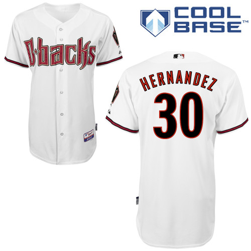 David Hernandez #30 MLB Jersey-Arizona Diamondbacks Men's Authentic Home White Cool Base Baseball Jersey
